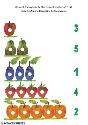 The Very Hungry Caterpillar - connect fruit