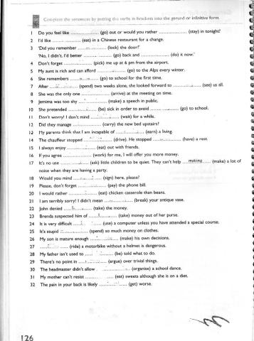 ING or TO infinitive