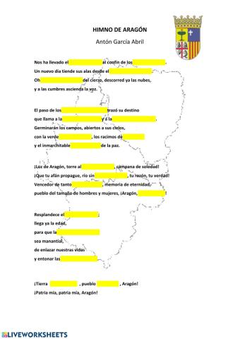 Himno de Aragón con huecos