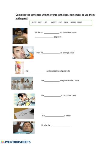 Simple past irregular verbs