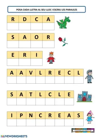 Ordenar les lletres de sant jordi