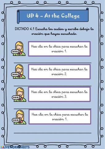 At the College - 5º UD 4 - Ficha 8