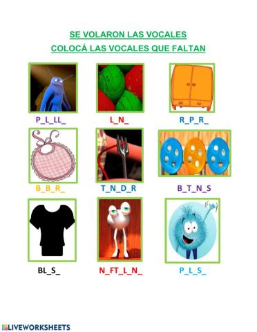 COMPLETAMOS CON VOCALES