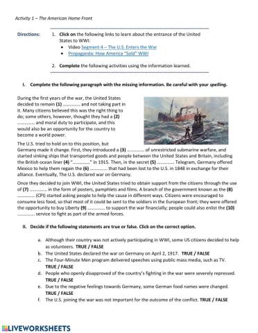 WWI - The American Home Front