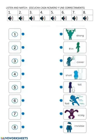 Adjectives- listen and match