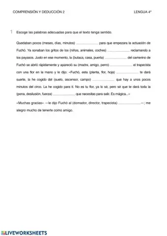 Comprensión y deducción 2