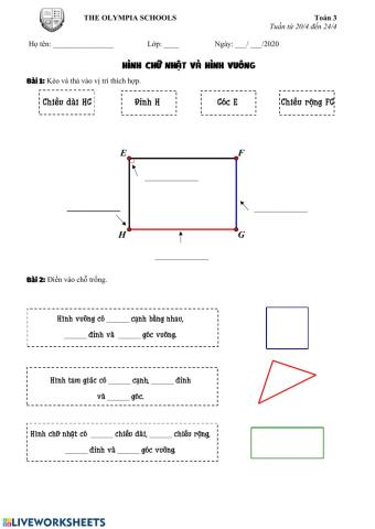 Hình chữ nhật, hình vuông