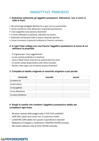 Aggettivi possessivi