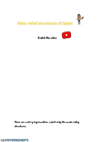 Main relief structures of Spain