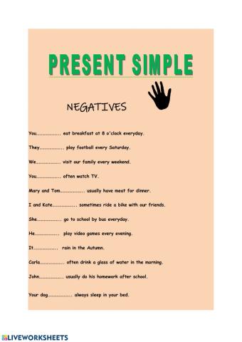 Present Simple - Negatives