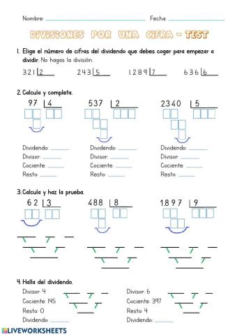 Divisiones por una cifra.
