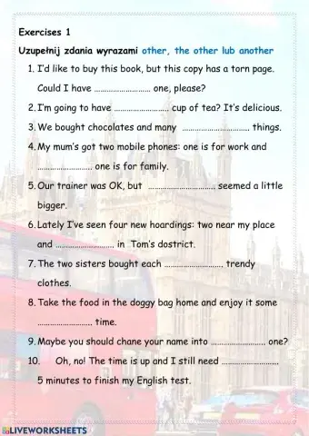 Pronouns one-ones, other, another