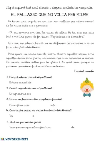 El pallasso que no volia fer riure