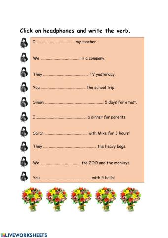 Regular verbs listen