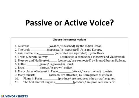 Passive or active