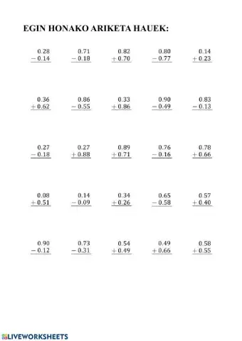 Hamartarrekin eragiketak