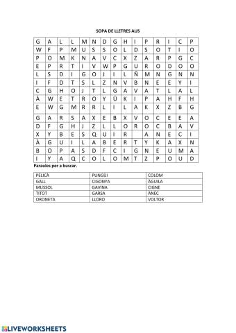 Repàs vocabulari aus