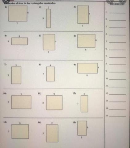 Area de rectángulos