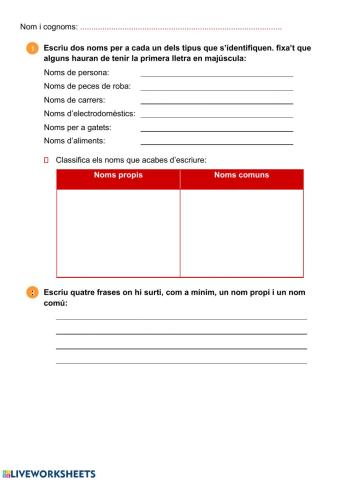 Noms comuns i propis, r forta i fluixa,comparacions