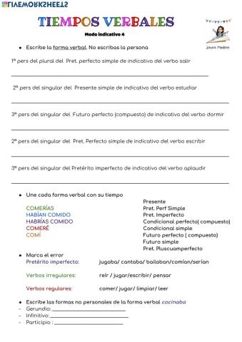 Tiempos verbales indicativo 4