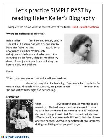 Helen Keller Simple PAst