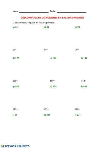 Descomponer números