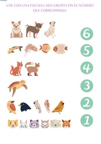 Asociar número-cantidad hasta 6