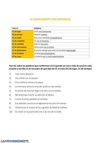 Complementos circunstanciales