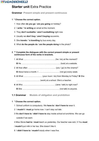 Grammar review 3º ESO