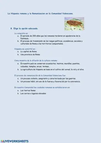 La Hispania romana y la romanización de la Comunidad Valenciana