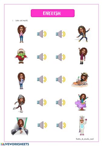 Clothes. I'm wearing. Listen and match.