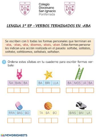 Verbos terminados en -aba