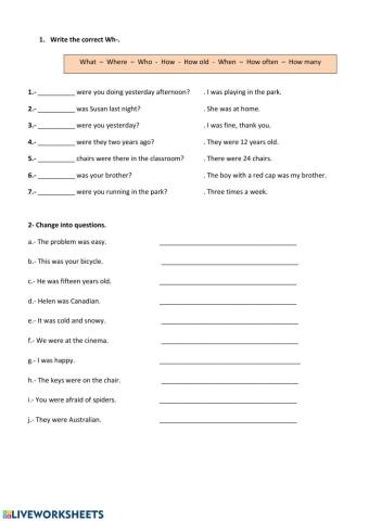 Past simple questions