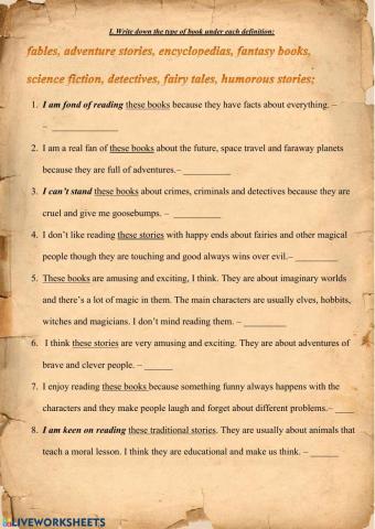 Reading. Types of books.