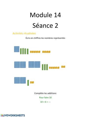 Maths MHM Module 14 séance 2