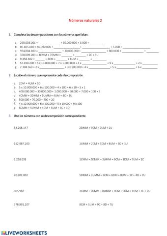 Descomposición de números