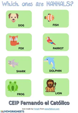 Which ones are mammals?