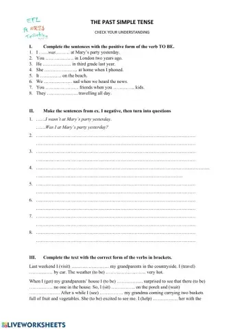 Past Simple Tense - worksheet