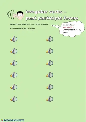 Irregular verbs - past participles