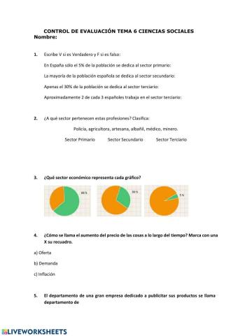 Control Tema Economía