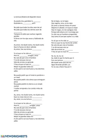 Song by Shakira La Tortura