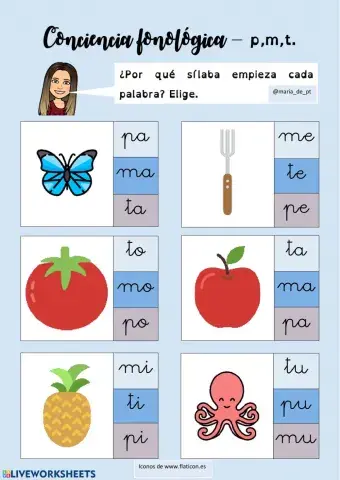 Conciencia fonológica (p,m,t.)