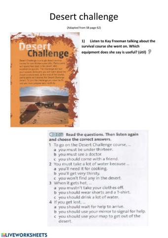 Desert challenge - listening