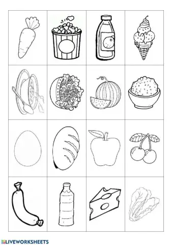 Food 16 mini picture cards