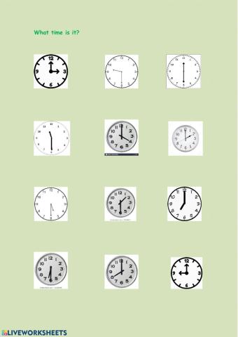 Half past and O'clock