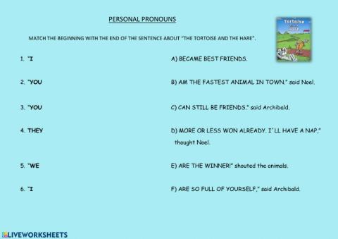 Personal Pronouns + The Tortoise and the Hare