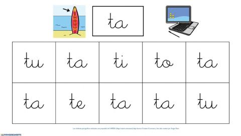 Identifica sílabas T