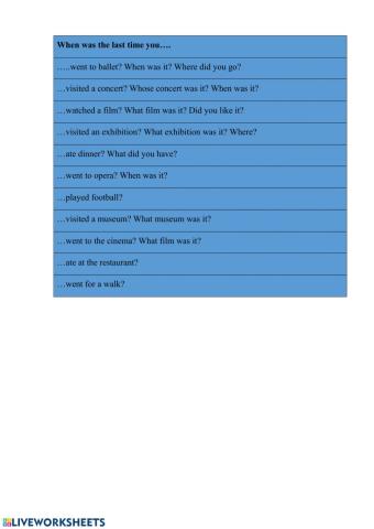 When was the last time