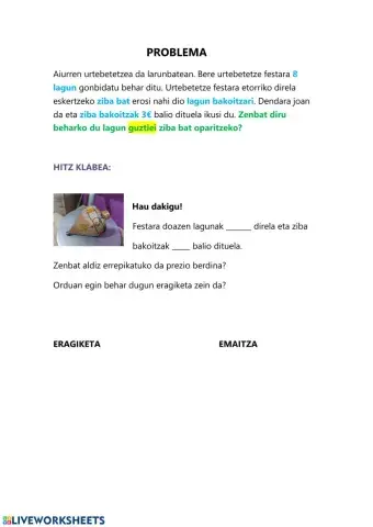 BIDERKETA PROBLEMEN HASTAPENA