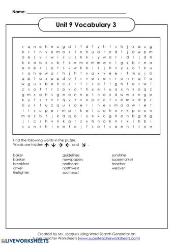 Unit 9 Vocab 3 Spelling